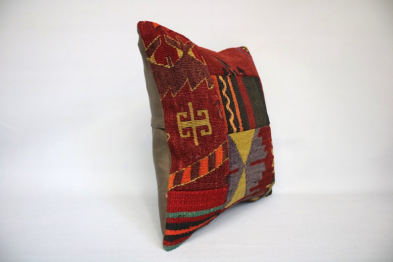 Decorative pillow,Pillow,Cushion,Kilim Pillow,Turkish vintage kilim pillow Kilim Pillow Cover 16x16 Home decoration Turkish Pillow
