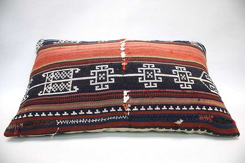 Cushion,Kilim Pillow,Turkish vintage kilim pillow Kilim Pillow Cover 12x20 Turkish Pillow,Lumber Pillow