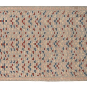 Earth Color Medium Kilim Rug 5x6.6 ft - Beige Handmade Tribal Kilim Rug, Eclectic Kilim Rug, Geometric Pattern Rug, Boho Living Room Decor