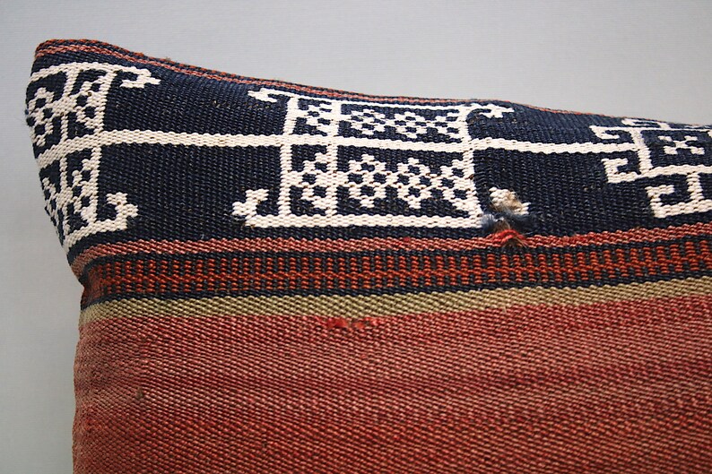 Cushion,Kilim Pillow,Turkish vintage kilim pillow Kilim Pillow Cover 12x20 Turkish Pillow,Lumber Pillow