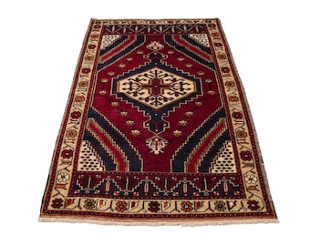Vintage Anatolian Turkish Carpet Rug | Handmade Wool on Wool Pile Rug | Tribal Boho Decor | 6’4” x 3’3”