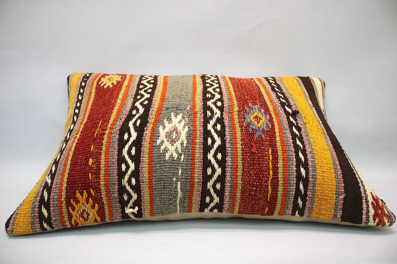 Cushion,Kilim Pillow,Turkish vintage kilim pillow Kilim Pillow Cover 16x24 Turkish Pillow,Lumber Pillow