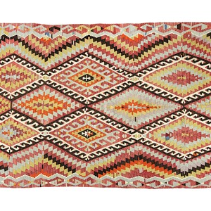 5x9 Handmade Vintage Kilim Rug - Large Kilim Rug, Turkish Kilim, Multicolored Kilim Rug, Geometric Kilim area rug, bohemian kilim rug