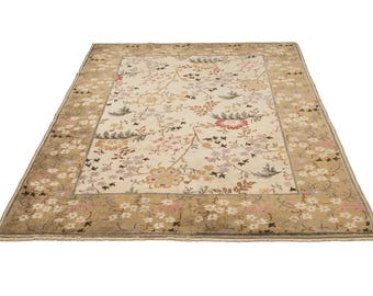 Vintage Milas Turkish Rug | Handmade Wool on Wool Pile Rug | Floral Bohemian Rug | Traditional Anatolian Decor