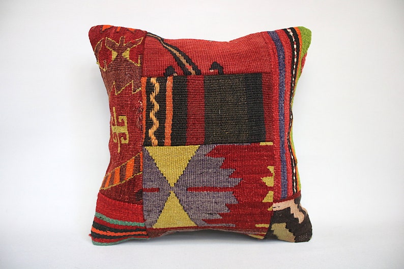 Decorative pillow,Pillow,Cushion,Kilim Pillow,Turkish vintage kilim pillow Kilim Pillow Cover 16x16 Home decoration Turkish Pillow