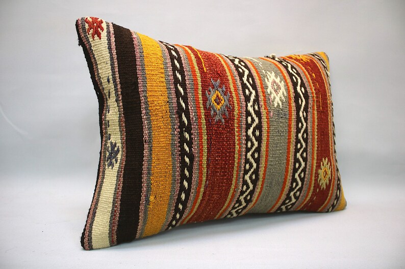 Cushion,Kilim Pillow,Turkish vintage kilim pillow Kilim Pillow Cover 16x24 Turkish Pillow,Lumber Pillow