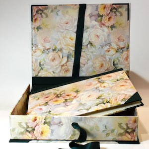Album fotografico artigianale 23x30 con SCATOLA - Carte Fiori - Album with box - Made in Italy - Album avec boite