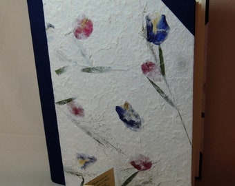 23 x 30 Photo Album - Natural Paper with Floral Inserts - Rice Paper - Made in Italy