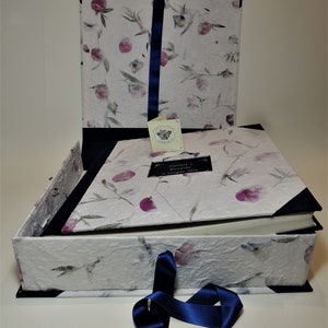 Photo Album with Customizable Box 33 x 33 - 50 Sheets - Natural - Rice Paper - Made in Italy - Album box - boite