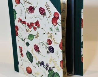 Handmade recipe book with rings + transparent list holder - 17x23 - Various papers