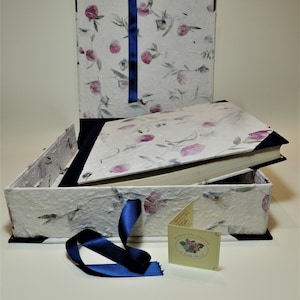 Album fotografico artigianale Con Scatola 33 x 33 - 50 fogli- Carte Naturale -Carta di riso  - Album with box - Made in Italy -Album boite