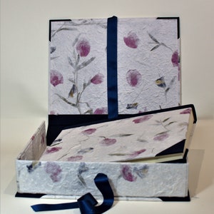 Album fotografico artigianale Con Scatola 23 x 30- 30/50 fogli- Naturale -Carta di riso  - Made in Italy - Album with box - Album avec boite