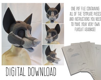 PDF VORLAGE: Fursuit Head Base - Canine V2! Digitaler Download