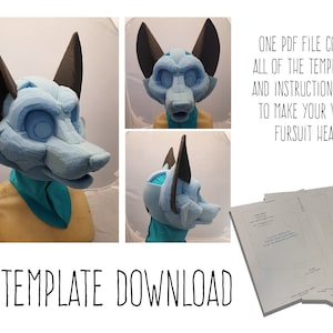 PDF TEMPLATE: Fursuit Head Base - Fox! Digital Download