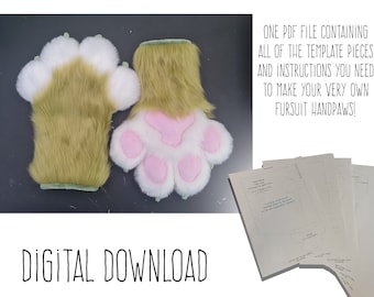 PDF TEMPLATE: Fursuit 4 Finger Paws! Digital Download