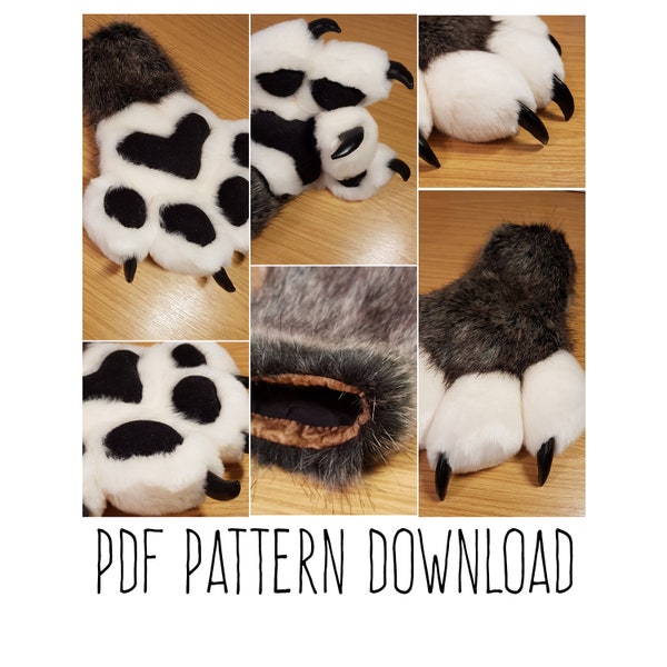 PDF TEMPLATE: Fursuit Puffy Paws! Digital Download
