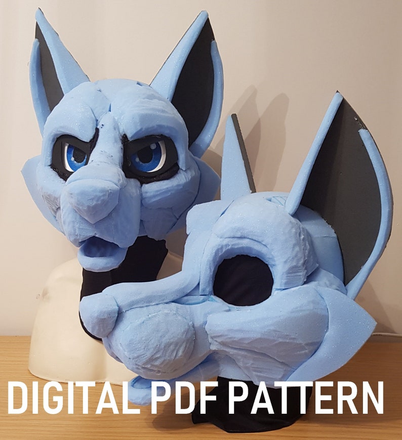 PDF TEMPLATE: Fursuit Head Base - Canine! Digital Download 