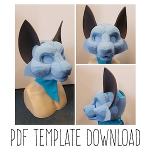 PDF TEMPLATE: Fursuit Head Base - Domestic Cat! Digital Download