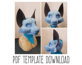 Protogen Fursuit Head Template Digital PDF Pattern for DIY 