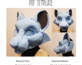 PDF TEMPLATE: Fursuit Head Base - Big Cat! Digital Download - Etsy