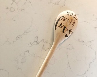 Made With Love Wooden Spoon | Foodie Gift | Kitchen gift | Baking | Pyrography