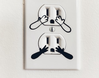 Outlet Decal Hands | Electrical Outlet Face