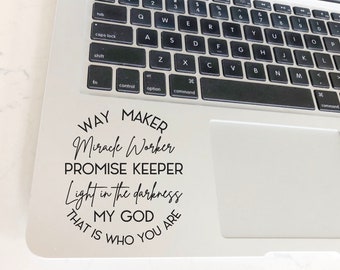 Waymaker | Miracle Worker | Promise Keeper | Names of God | Christian | Car Decal |Tablet Decal