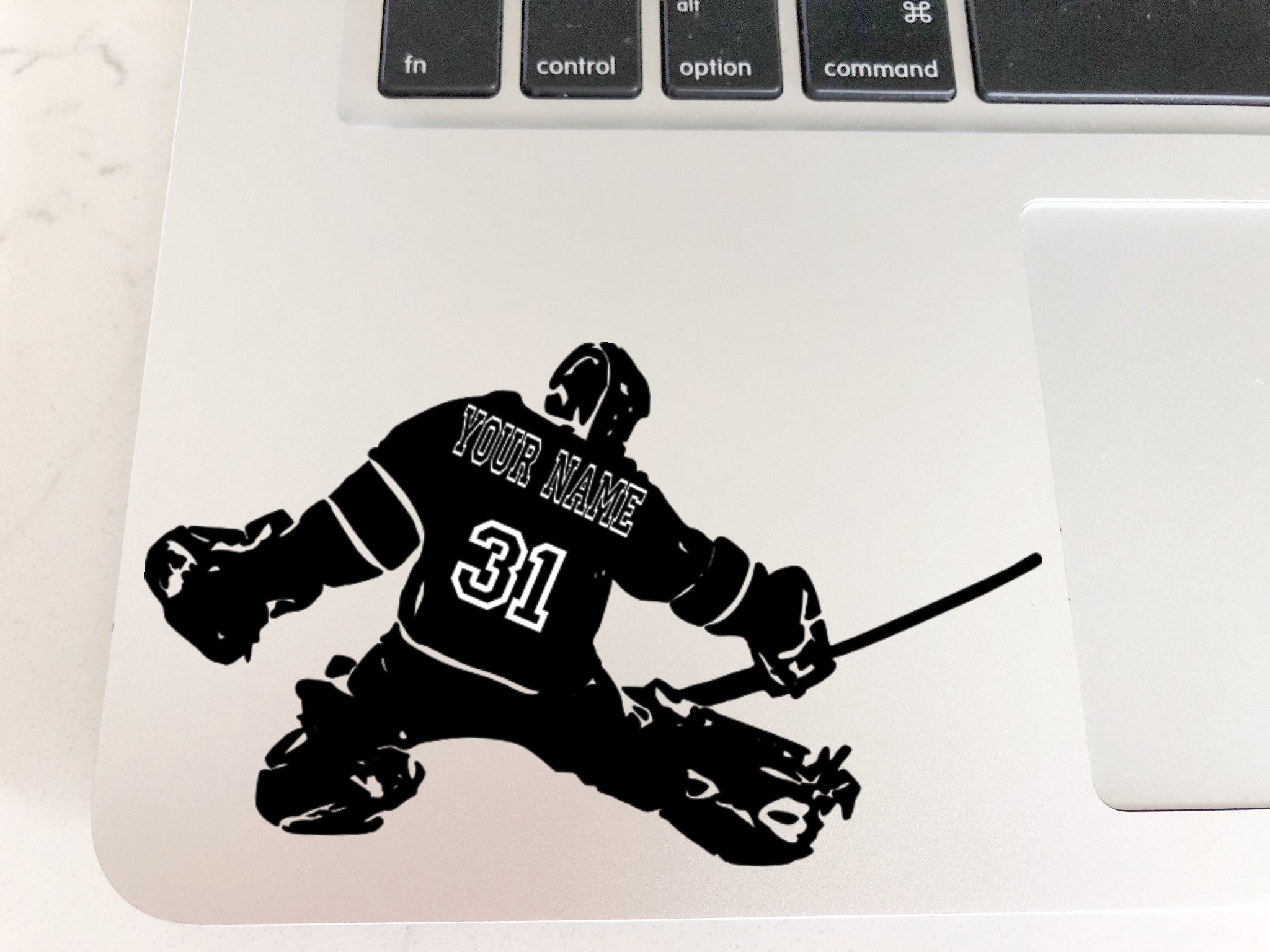 Divine Designs Hockey Goalie Mask, Sticks and Icon Vinyl Decal