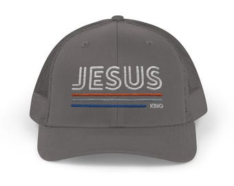 Jesus King Christian Snapback Trucker Cap | Faith Hat | Gospel Design
