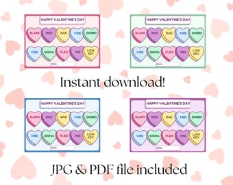 Printable Valentine Cards | Gen Z Valentine | Class Valentine | Gen Z Slang