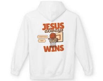 Jesus Always Wins Basketball Hoodie | Christian Sports Faith Hoops