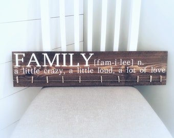 Family Noun Sign | Hand Painted Wooden Sign | Mother's Day Gift | Holiday Gift | Gift Idea | Photo Holder | Picture Display | Artwork