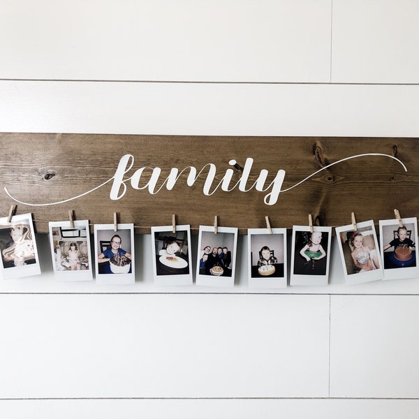 Family sign | Photo holder | Gift idea | Mother’s Day | Family Pictures | Picture Display