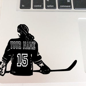 Female Hockey Decal | Girl Ice Hockey Decal | Customized | Personalized Decal | Ice Hockey Decal | Laptop Decal | Car Decal | Yeti Decal |