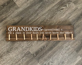 Grandkids Noun Sign | Handpainted | Mother's Day | Photo Gift Idea