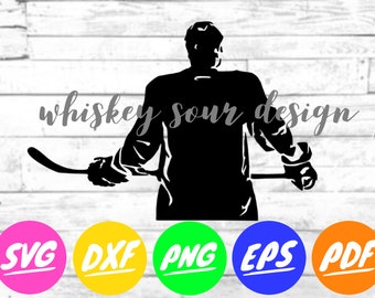 Hockey Player Download | Cut File | Sports | Hockey | SVG | DXF | PNG | Eps | Pdf | Instant | Ice Hockey | Crafts | Craft Supplies | Files