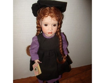 1991 Wendy Lawton 13" Porcelain Doll Frolic/Amish Cherish Customs 406/500