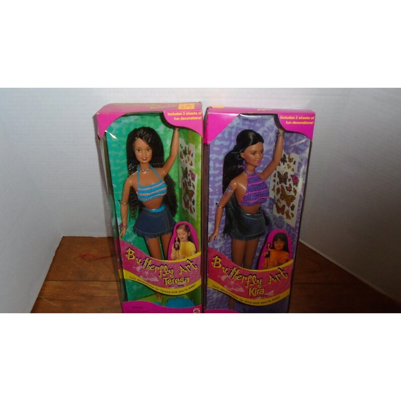 1998 Mattel Butterfly Art Kira & Teresa Friend of Barbie Dolls Etsy