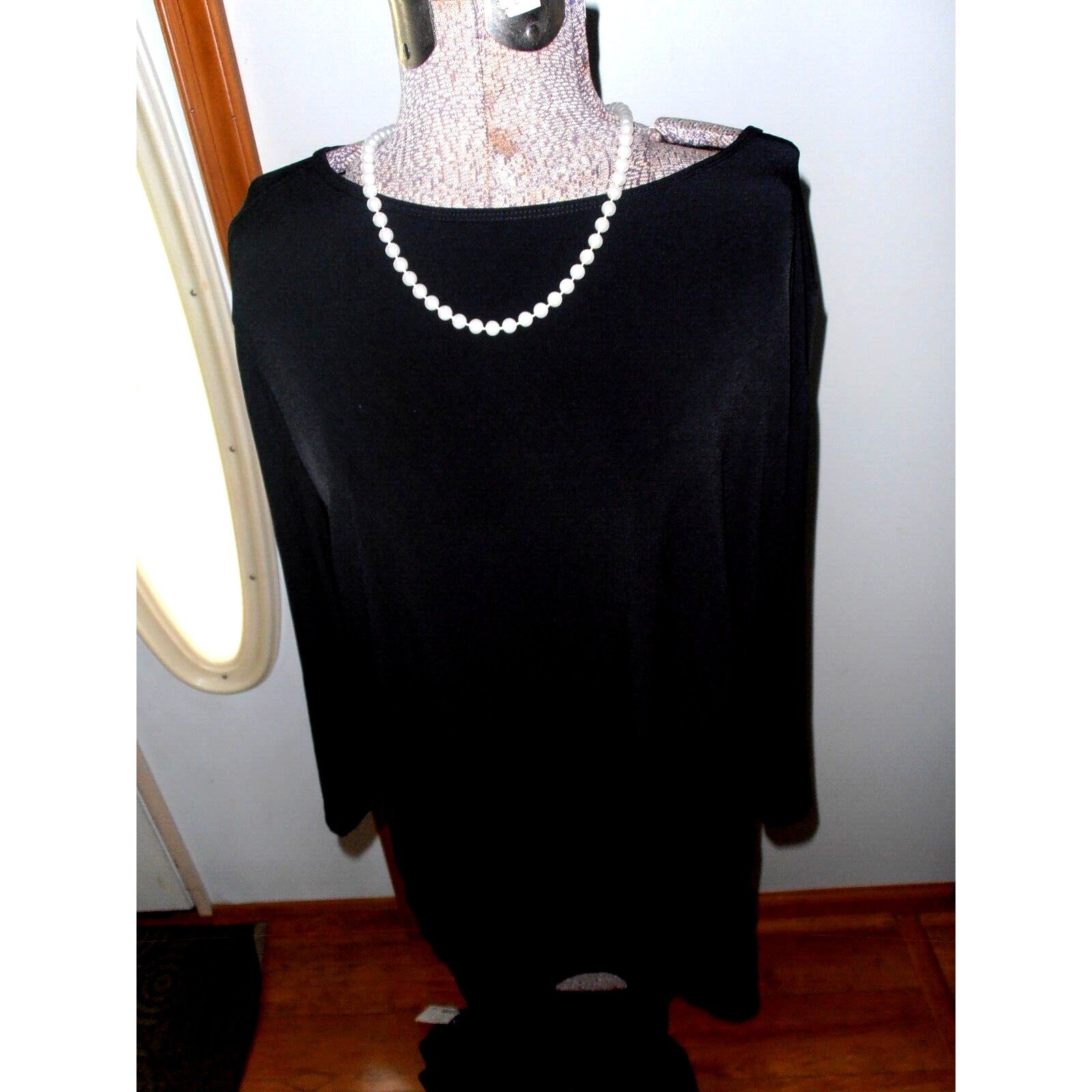 Susan Graver Style Sleeveless Tank Top Plus Size 3X Black Polyester Knit