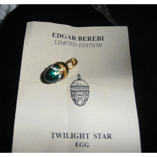 Edgar Berebi Limited Edition Twilight Star Green Enamel Egg Charm MIB w/COA