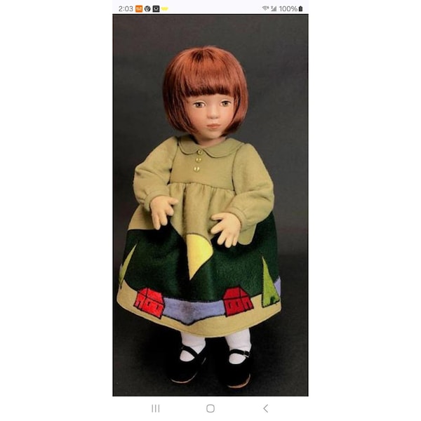 1995 Maggie Iacono Maggie Made 16" Felt Articulated Jointed "EFFIE"doll #41/75