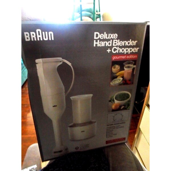 Braun Deluxe Gourmet Hand Blender and Chopper Blends Whips Chops w/Whisk & Pitcher