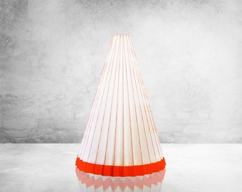 Origami table lamp, orange fabric lampshade, modern decorative lampshades, bedside lamp, nursery lightnings, custom fabric lampshades, lamps