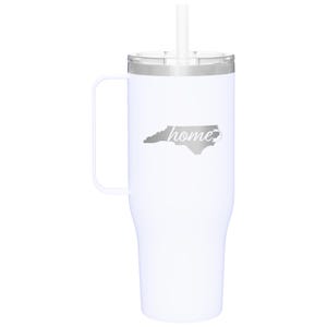 Custom Laser Etched North Carolina Home 40 oz Tumbler Mug Weiß