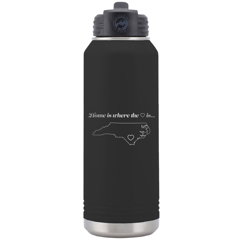 Custom Laser Etched NORTH CAROLINA HEART Water Bottle - 20 oz or 32 oz image 6