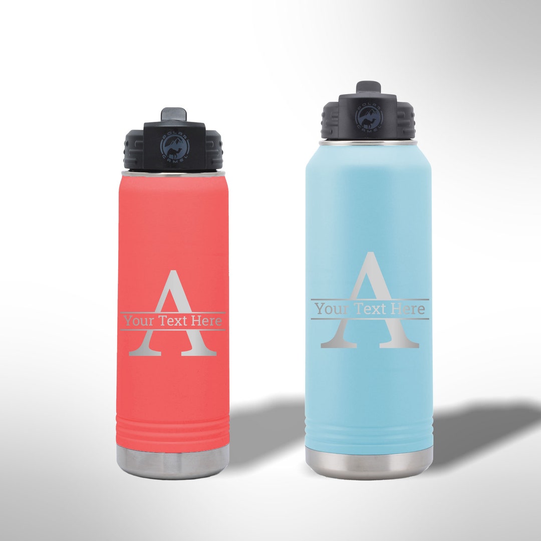 Custom Laser Etched Monogram Water Bottle - 20 Oz or 32 Oz - Etsy