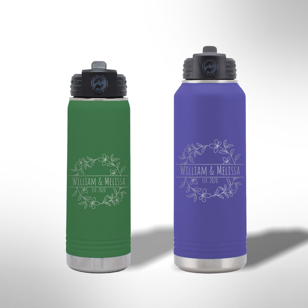 Custom Laser Etched Names and Established Water Bottle - 20 Oz or 32 Oz ...