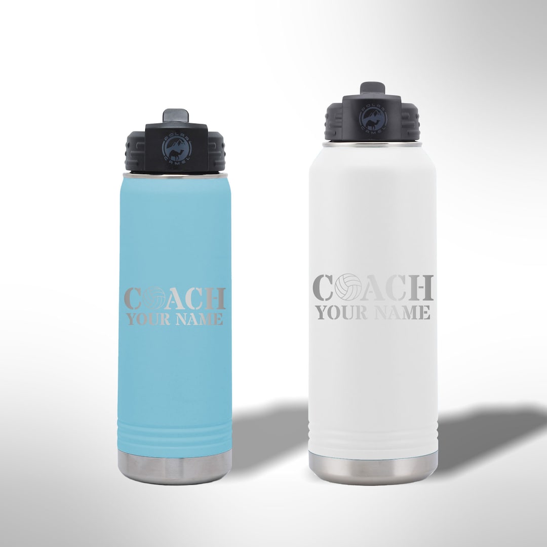 Custom Laser Etched Volleyball Coach Water Bottle - 20 Oz or 32 Oz - Etsy