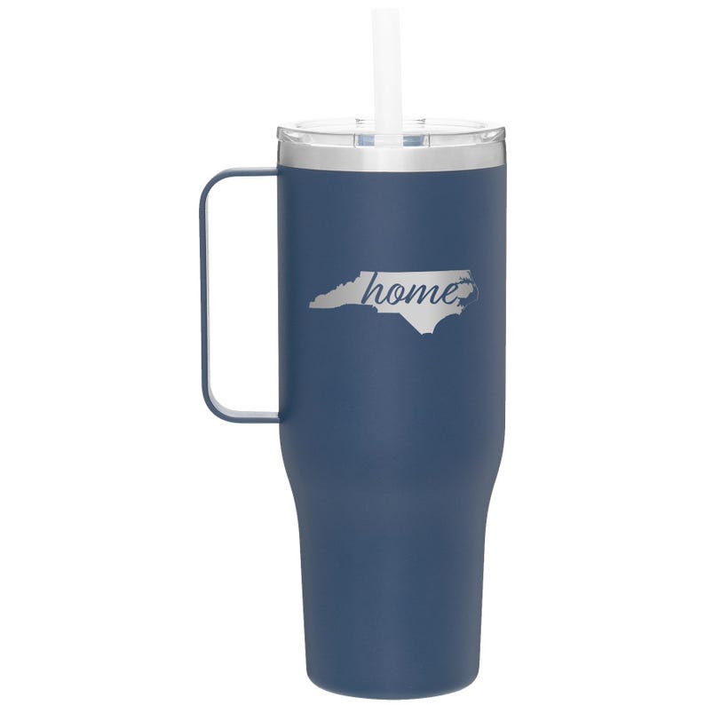 Custom Laser Etched North Carolina Home 40 oz Tumbler Mug Constellation