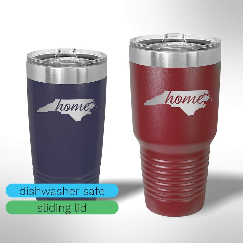 Custom Laser Etched North Carolina Home Tumbler - 20 oz or 30 oz image 1